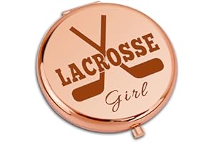DABIHU Lacrosse Players Gifts Girls Lacrosse Lovers Gifts Compact Makeup Mirror for Lacrosse Coach Team Thank You Gift for Lacrosse Team Member Folding Makeup Mirror End of Season Christmas Graduation Gifts