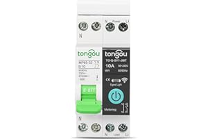 TONGOU Misuratore Consumo Elettrico WiFi Contatore,10A/ 230V Smart Interruttore wifi din con Timer e Controllo Remoto tramite App Smart Life Protezione da cortocircuito