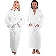 Classic Turkish Towels - Unisex Luxury Plush Velour Premium Cotton Bathrobe - Ultra Soft And Absorbent Long Robe