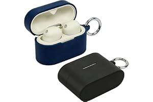 [2-pack] easyBee fodral kompatibelt med Sony WF-1000XM6 [2 karbinhake], flytande silikonfodral stötsäkert skyddande fodral hörlursväska – svart och