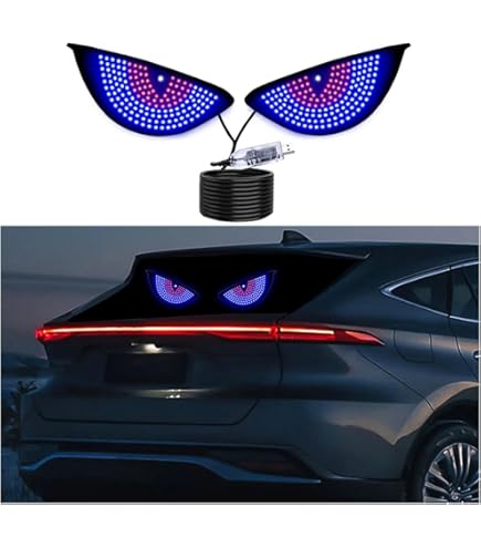 ZOUBAOQ 2PCS Devil Eyes Light For Cars,LED Devil Eye Demon Evil Eyes Headlight,Car Accessories DIY,Dynamic LED Smart Colorful Eye Lamp For Car Trucks Windows Windshield