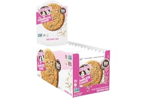 Lenny & Larry's The Complete Cookie, Birthday Cake, 16g Plant Protein, Vegan, Non-GMO, 113g. Cookie (Pack of 12)