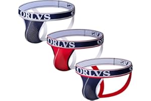 ARZER Billtop Men's Jockstrap Pack Mesh Work Out Stretch Underwear, 3 Pack Multicoloured, L