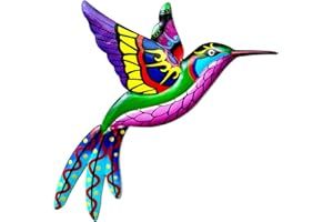 YEJAHY Décoration murale Colibri en métal – Décoration murale en fer forgé – Décoration murale à suspendre – Pour maison, intérieur, extérieur, jardin, cour, patio – 1 pièce, violet