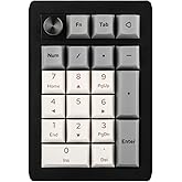 EPOMAKER EK21 Via 3-Mode Numeric Keypad (Black, Wisteria Linear) | 1000mAh, Gasket, BT5.0/2.4GHz/Cable, Hot-Swap, Aluminum Al