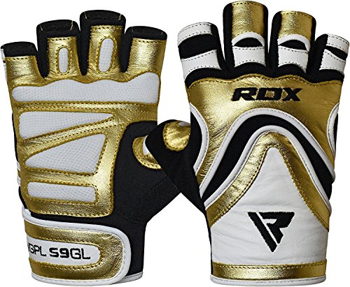 RDX Fitness Handschuhe Trainingshandschuhe Handgelenkschutz Crossfit Sporthandschuhe Rindsleder Gewichtheben workout krafttraining Bodybuilding Gym Gloves - 2