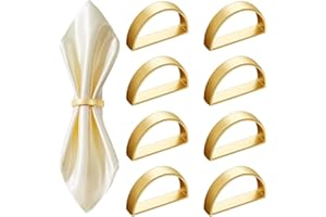 JOCXZI Rond de Serviette de Table, Rond de Serviette Anneau Serviette de Table, Rond de Serviette Ramadan pour Décoration de Table Saint Valentin Pâques Mariage Noël Dîner,8 Ronds