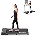 SupeRun Walking Pad, 2 in 1 Under Desk Treadmill, Low Noise Compact Walking Pad with Remote Control, 2.5 HP Portable Treadmill Desk Workstation with 300lbs Capacity, LED Display