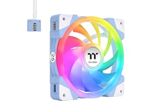 Thermaltake SWAFAN EX 14 ARGB 140mm Cooling Fan, Hydrangea Blue, 3-Fan pcak, 500~2000 RPM, Magnetic Connection, Reversable Blades, sync with MB RGB Software, CL-F184-PL14BU-A