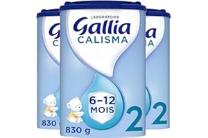 Laboratoire Gallia - Calisma 2ème âge - Lait en Poudre pour Bébé - Enrichi en Vitamines A, C & D - Sans Huile de Palme - 6 à 12 mois - 72 Biberons - Lot de 3x830g