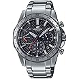 Casio EDIFICE Watch Solar Power Chronograph,Men'sAnalog,Black Dial,Stainless Steel Band,Carbon fiber dial - EQS-930D-1AVUDF., silver, bracelet