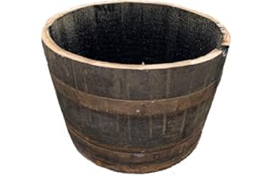 Cheeky Chicks Large Recycled Solid Oak Whisky Cask Rustic Planter for Garden