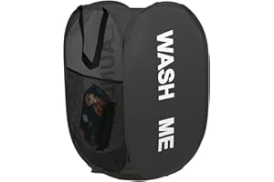 KIAYOO Cesto Ropa Plegable,Cesta Ropa Sucia,Cesta Ropa Limpia para para el Baño,Dormitorio,Lavandería,Hotel y Viajes,Negro