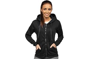 BOLF Femme Sweat-Shirt a Capuche avec Fermeture Eclair Hoodie Sweat Zippe Manches Longues Temps Libre Sport Fitness Outdoor Basic Casual Style Mix A1A