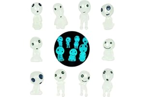 Niumowang 10 Stück Baum Elfen Prinzessin Mononoke, Leuchtende Geister Figuren, Puppe Mononoke baumelfen, Micro Landschaft Ornament Gartendeko für Mikrolandschaft Zubehör, Gartenarbeit Topfdekoration.