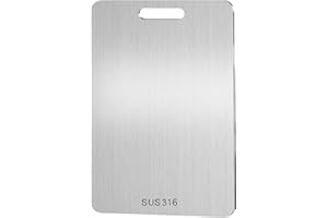 LEXICOCZ Planche a Decouper, 100% 316 Planche a Decouper Inox, 2025 Planche a Decouper en Titane, Planche de Cuisine en Titane Pour Viande, Fruits, Légumes, Pâte(34 * 24cm)