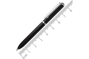 ONLINE stylo bille Mini Portemonnaie Noir, rétractable, recharge standard D1 bleu, indélébile, petit stylo à bille - seulement 8 cm