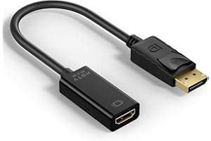 Vancle Adaptador Displayport a HDMI, Unidireccional Convertidor DP Macho a HDMI Hembra, Resolución 4K 1080P HDTV Convertidor, para Lenovo, HP, DELL, ASUS, Proyector y Otras Marcas (Negro)