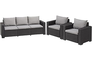 Allibert Keter 5 Seater Rattan Lounge Sofa Set Garden Furniture Patio Corner Outdoor Unit
