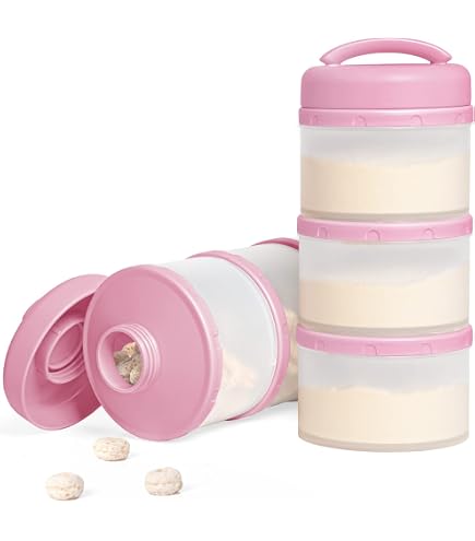 Rosa Milchpulver-Box Mit 4 Fächern – Tragbarer Spender Für Babynahrung