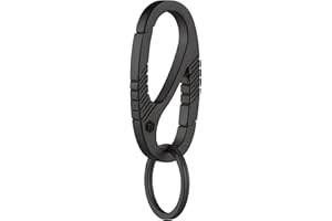 KeyUnity Clip portachiavi con moschettone in titanio, organizer per portachiavi titanio EDC a sgancio rapido a doppio cancello per uomini e donne