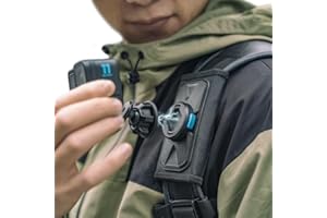 SUREWO Magnetyczny uchwyt na plecak, plecak 360°, uchwyt na ramię z uniwersalnym hakiem kulkowym J kompatybilny z GoPro Hero 12/11/10/9/8/7/(2018)/6/5 czarny, DJI Osmo Action 4/3 i nie tylko