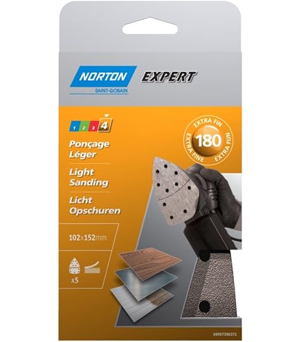 Lot De 14 Patins Norton 93x230mm - Grains Assortis 40/80/120/180 Pour Ponceuse Vibrante