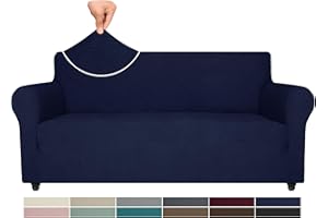 Ystyle Rozciągliwy Pokrowiec Na Sofę 3-Osobową, Odporny Na Zarysowania Uniwersalny Pokrowce Na Kanapę, Przeciwpoślizgowe Miękki Narzuty Na Sofę, Zmywalny Ochraniacz Na Kanapę, Ciemnoniebieski