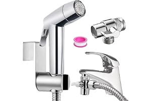Bidé handdusch set, ABS-plast babyblöjspruta set med slangkrok av rostfritt stål, M22 x M24 krandispenser, slang- och kroklåd