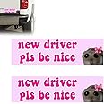 Generic Nice Driver Car Sticker, New Driver Please Be Nice Funny Meme Sticker, Essential Signs for Learner Drivers (2PCS)