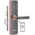 LAVNA Smart Wi-Fi Door Lock | 7 Way Unlock | Fingerprint, Mobile App, WiFi + Bluetooth, OTP, PIN, RFID Card and Manual Key Access for Wooden Doors | Free Installation (LA28, WF + BT Rose Gold)