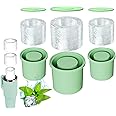 Ice Cube Maker with Lid for 20-40oz Tumbler, Silicon Ice Cube Tray for Stanley Cup, for Freezer, Ice Drink, Juice, Whiskey (Grass Green 3PCS)