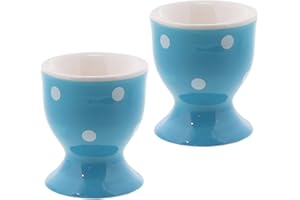 SERVETTE HOME Lot de 2 coquetiers souples à pois Bleu