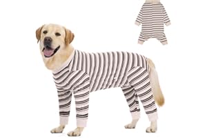 FEimaX Tuta da Recupero per Cani Dopo l'Intervento Chirurgico, Body Post Operatorio per Cane Femmina e Maschio, Tuta di Recupero a Maniche Lunghe per Cani di Piccola Media Grande Taglia (Beige, L)