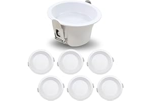 DEIFUA 6er LED Einbaustrahler 230V 10W Keine Blendung Einbauleuchten, 3000K Warmweiss Deckenstrahler, Nicht Dimmbar Deckenspot, Einbauspot für Büro Bad Küche Wohn Schlaf und Kinderzimmern