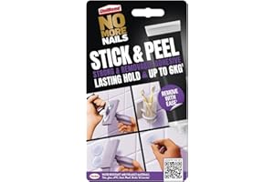 UniBond No More Nails Stick & Peel, Peel-Off Mounting Adhesive, Strong Bonding Adhesive for Shelves & Wall Hanging, Holds up to 6kg**, 44g Tube
