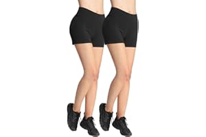 4How Short de Sport Femme en Coton Taille Haute Anti-Transparent Confortable Respirant Yoga Fitness Course à Pied Cyclisme Entraînement Boxer Quotidien