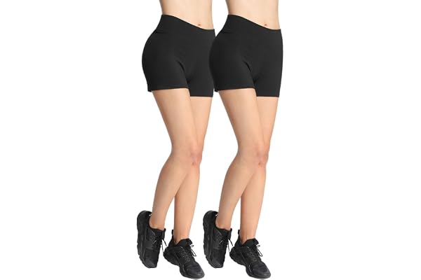 4How Short de Sport Femme en Coton Taille Haute Anti-Transparent Confortable Respirant Yoga Fitness Course à Pied Cyclisme Entraînement Boxer Quotidien