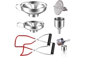 FDDE Imbuto da Cucina, 5 Pezzi Imbuto Acciaio Inox Imbuto, Imbuto in Acciaio Inox, Marmellata Imbuto Marmellata con Manico, per Travasare Spezie, Liquidi, Polvere, Fagioli, Marmellata (1.37, 4.05, 5.78in)