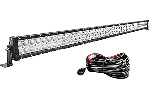 ‎AUXTINGS AUXTINGS 52 Zoll 132 cm 300W Slim LED-Lichtleiste Flutpunkt Combo Arbeitslicht Fahrlichter Nebelscheinwerfer Offroad-Beleuchtung mit Kabelbaum für SUV Ute ATV Truck 4x4 Boot