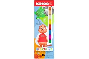 ‎KORES Kores Plastilina Plasticine, Soft Modelling Clay (Box of 10 Colours x 20g)