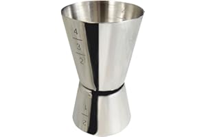 LOUIS TELLIER – Double Mesure à Alcool en Inox – Graduée 1, 2, 3, 4 cl – Robuste, Précise, Lavable au Lave-Vaisselle – Accessoire Cocktail Professionnel