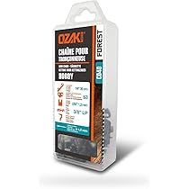 Chaîne Ozaki 3 8 Ozaki Chaîne Tronçonneuse 3/8 .058 72E CD13 - Pour Tronçonneuses Standard Chaine Tronconneuse 55 Maillons