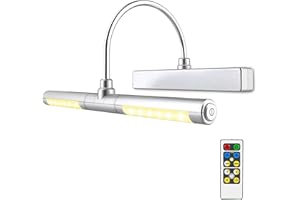 HONWELL Picture Light Remote Control AA Battery Operated Wall Lights with 180 Degree Swing Arm and Brightness Dimmer Indoor Using [Energy Class A+++]