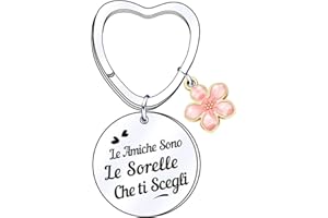 QZOSZ Le Amiche Sono Le Sorelle Che ti Scegli Portachiavi, Acciaio Portachiavi Personalizzato Amicizia Regali Donna Porta Chiavi Idee Speciale Regalo di Compleanno Natale per Migliore Amica