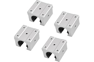 BUVVTPU 4 Stücke Linearlager SBR12UU,12mm Aluminium Öffnen Linearkugellager Gleitblock für Linearschiene SBR12