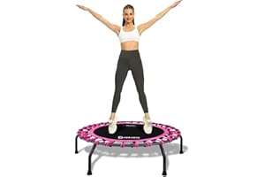 DARCHEN 150KG Rebounder Mini Trampoline for Adult, Indoor Exercise Workout Fitness, Upgrade Design Bungee Trampoline for Safer Quieter Bounce [100 CM]