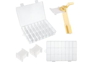 WY LIGHTING LEVEL 52 organizer per filo da ricamo a punto croce, organizer regolabile in plastica rigida, contenitore portatile per artigianato, per fai da te, cucito, gioielli, orecchini, perline, esposizione