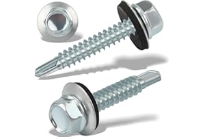 NUTS OT NUTS 170 viti autofilettanti da 4,8 x 35 mm, viti autofilettanti con guarnizione, viti da tetto con rondella di tenuta, viti autofilettanti (argento)