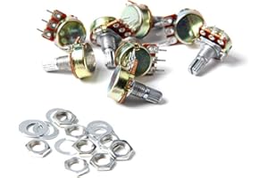 LAOMAO 10 szt. B10K 3-pinowa wkładka stożkowy potencjometr obrotowy garnki wał 10 K omów 16 mm